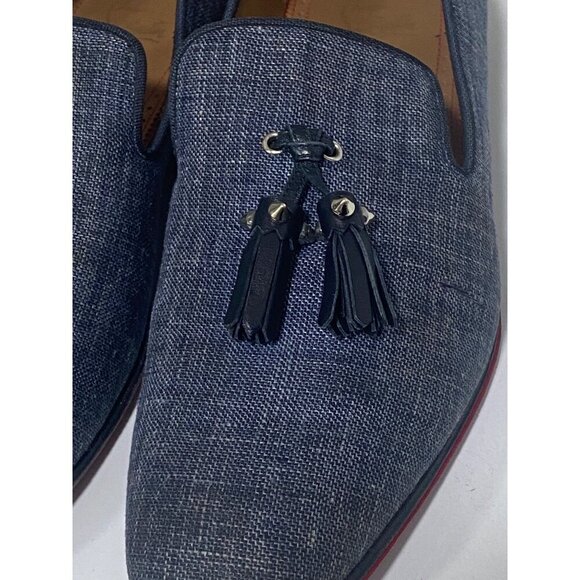 Christian Louboutin Blue Danim Dandelion Tassel Loafers Size 40 main image 8